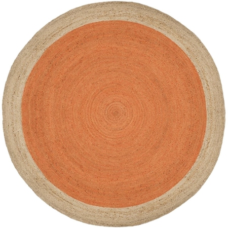 Safavieh 4 x 4 ft. Natural Fiber Hand Woven Round Area Rug, Orange and Natural NF801B-4R
